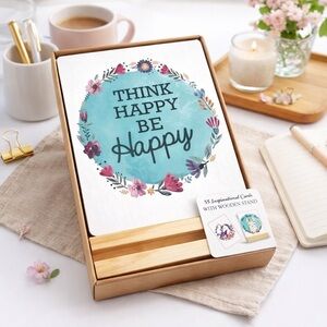 Women Owned Inspirational Cards with Wooden Stand 12 Prints - 4.5 x
6.2